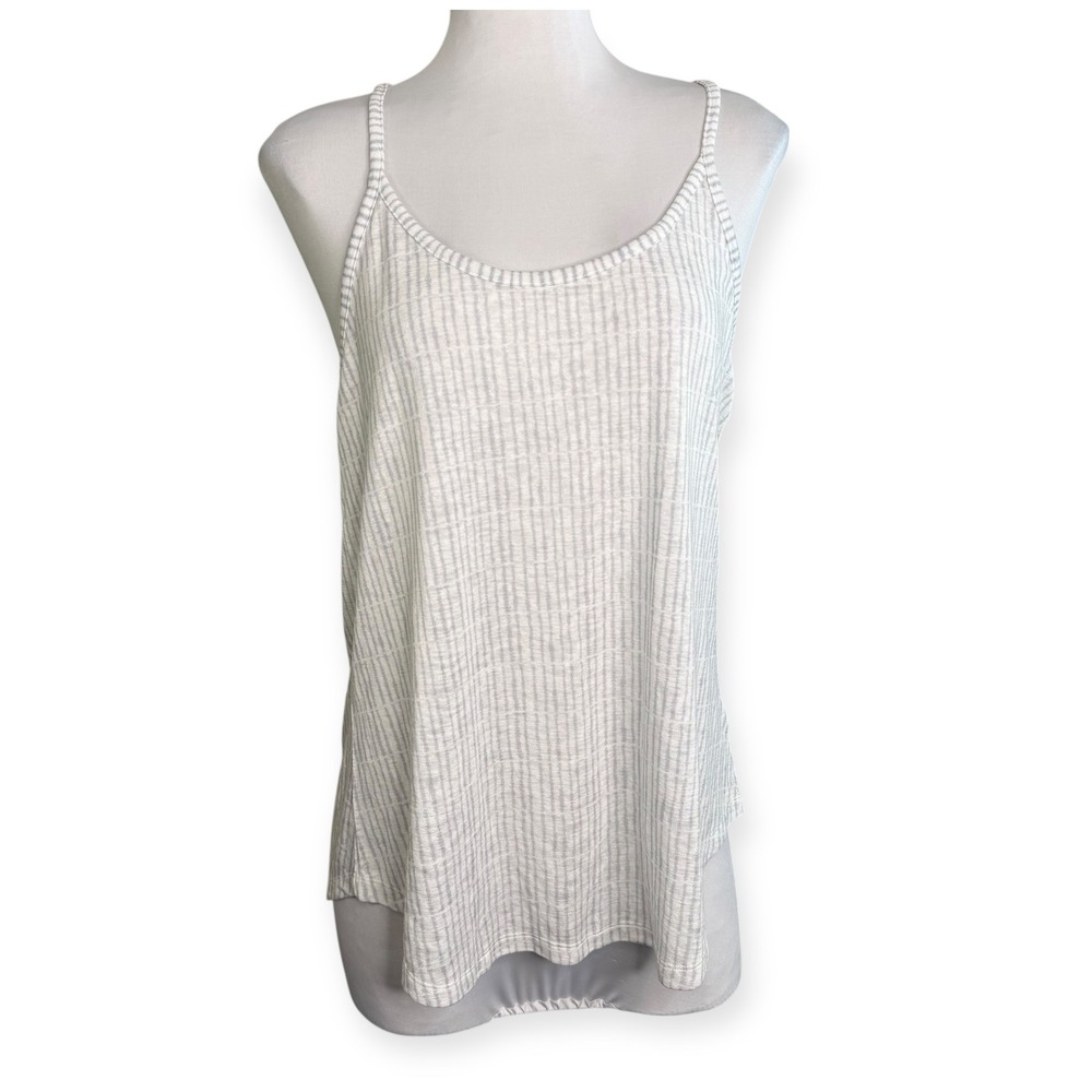 ATHLETA Light Blue White Striped Racerback‎ Tank Large